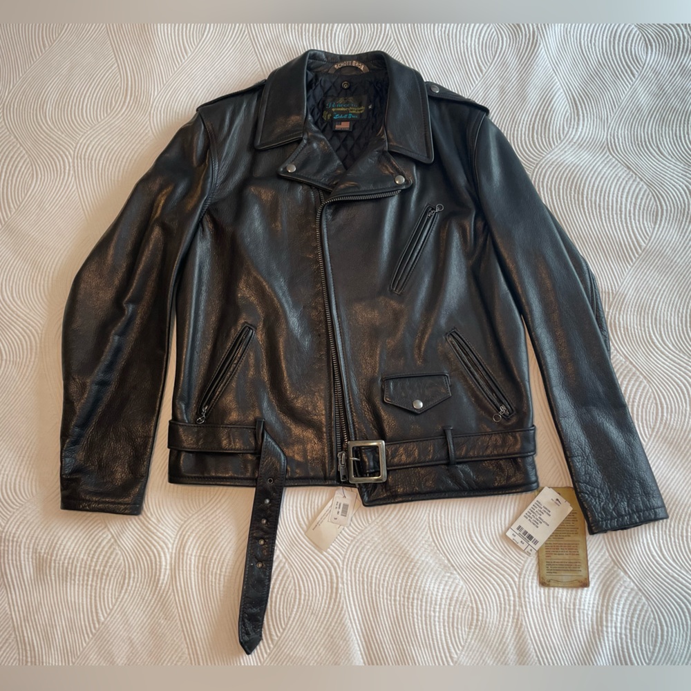 NWT Schott 50's Perfecto Motorcycle Leather Biker Jacket - Black - XL